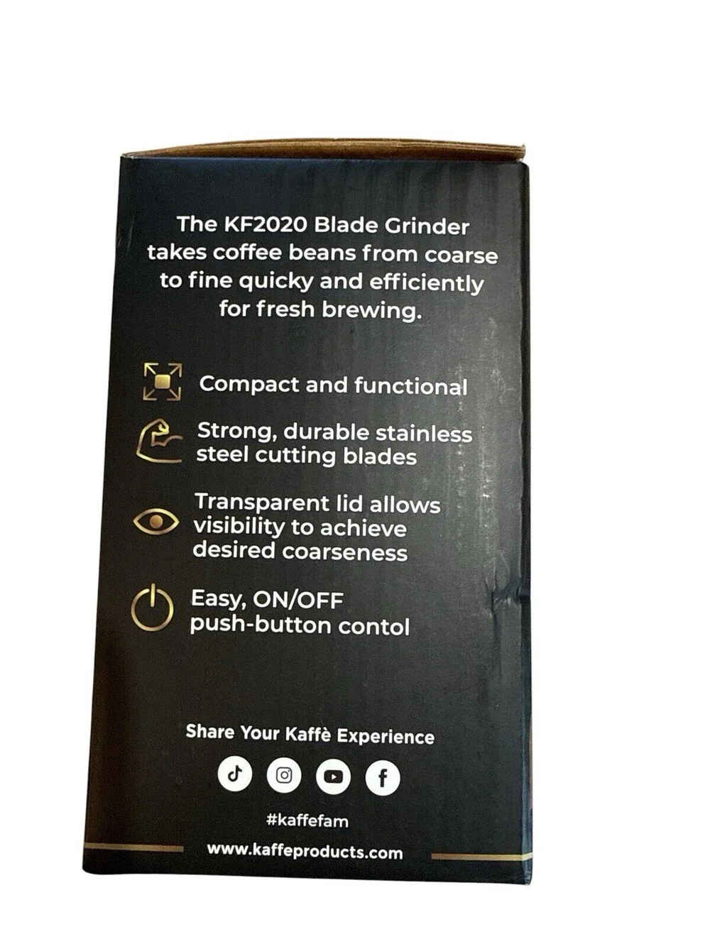 Kaffè KF2020 Electric Blade Coffee Grinder Stainless Steel New in Box